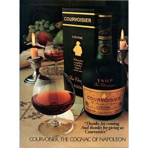 1981 Courvoisier Cognac of Napoleon Vintage Print Ad Brandy Snifter Wall Art